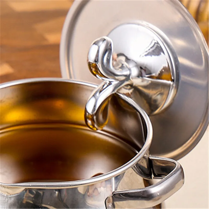 

1.5L Stainless Steel Pot for Storing Cooking Oil & Grease; Lard Strainer & Keeper Kitchenware