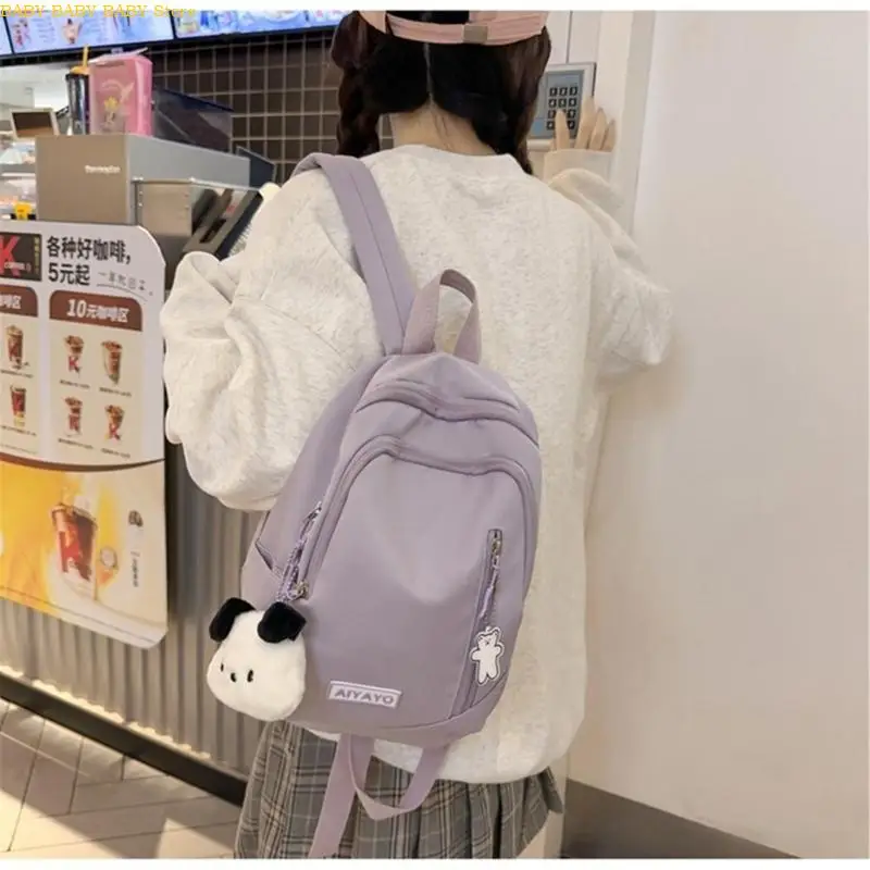 

Q81A Double Strap Shoulder Bag for Girl Student Large Capacity Back to School Backpack Versatile Travel Daypack Rucksack