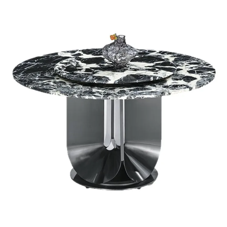 

Natural luxury stone round dining table marble round light luxury living room home new small apartment eating table