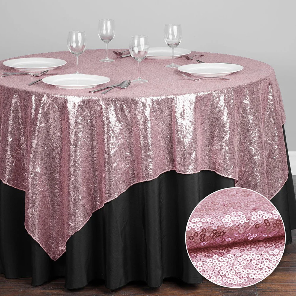 

Square Sequin Tablecloth Gold Sliver Glitter Overlays Table Cover for Event Wedding Party Banquet Home Christmas Table Decor