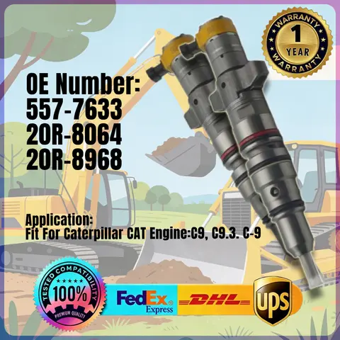 1PC Fuel Injector 557-7633 20R-8064 20R-8968 20R8968 5577633 20R8064 for Caterpillar CAT Engine C9 C9.3 C-9