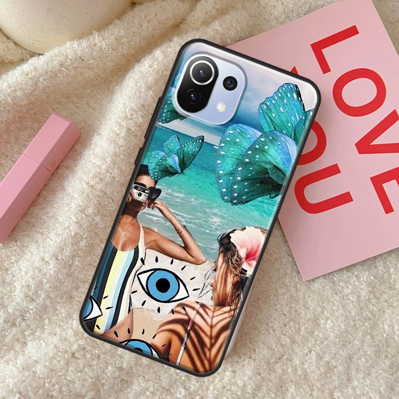 Surf Beachy Blue Summer Collage Case For POCO X5 X3 X4 F5 Pro F3 F4 GT C40 M5s Phone Cover For Xiaomi 13 11T 12T Pro 12 Lite