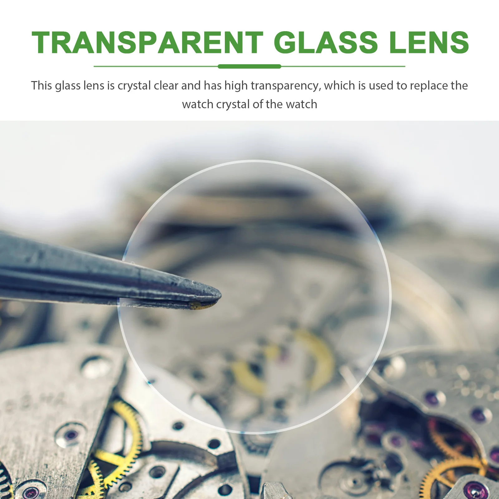 

6 Pcs Watches Round Glass Lens Replacement Repair Glasses Assorted Parts Flat Transparent