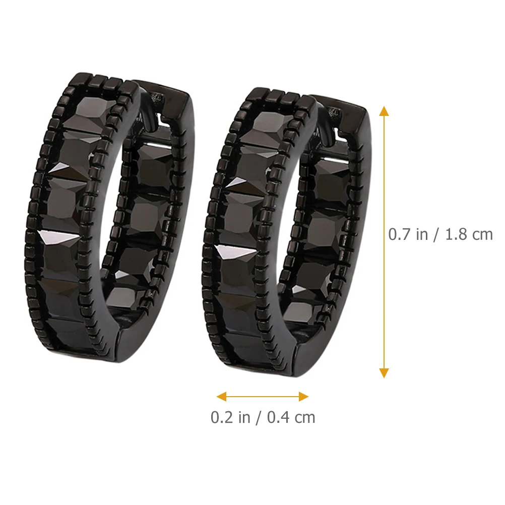 

1 Pair Black Punk Earrings Hoops Gothic Cuff Minimalist Tiny Statement Fashion Jewelry For Men Women Party Cosplay Dance Rave