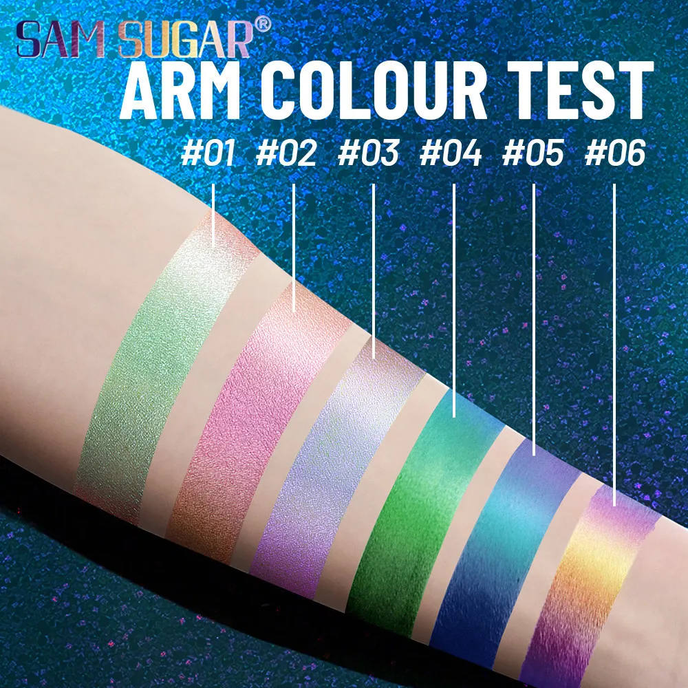 SAM SUGAR muti-use Chameleon Pearl Liquid Eyeshadow Water Resistant Highlight Brightening Fine Shimmer Festival Stage Makeup