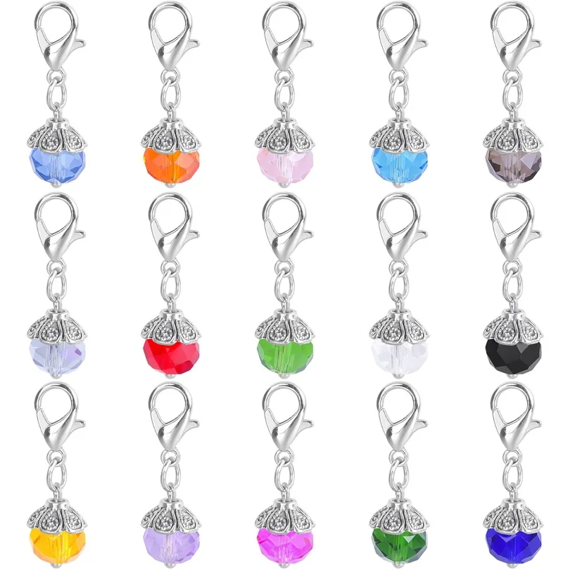 10 pezzi pennarelli rotondi per punto per maglieria in vetro colore casuale blocco punto all\'uncinetto accessori per cucito a maglia pennarello per