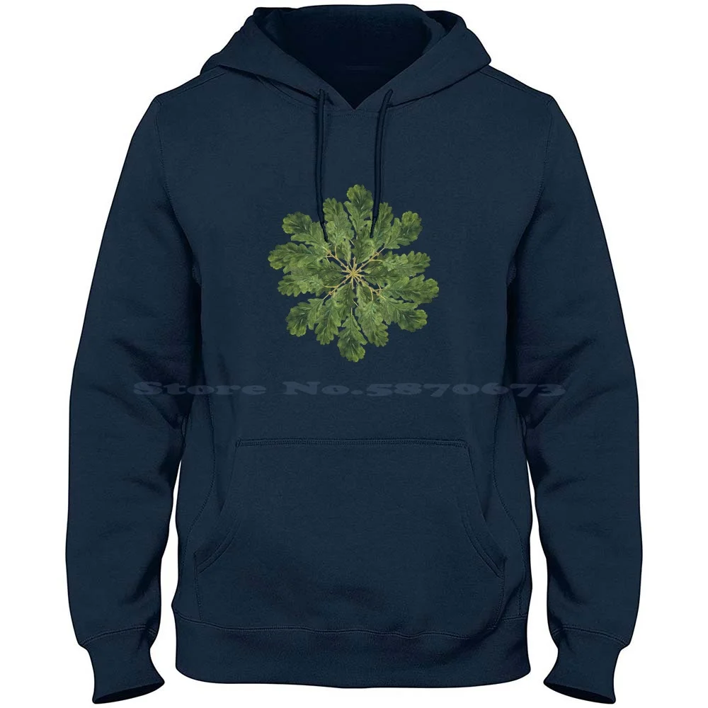 Oak Ensemble Ii 100% Cotton Hoodie T Shirt Trees Oak Leaf Leaves Green Autumn Nature