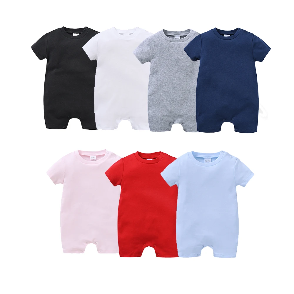 

Newborn Baby Romper Solid Cotton Unisex Infant Boys Jumpsuit Onesies White Black Toddler Girls Overall Roupas Bebe Blank Muslin