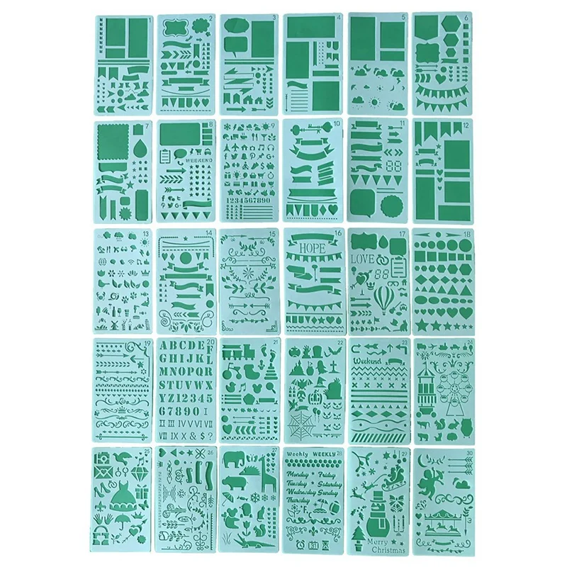 

NEW_Junk Набор трафаретов для журналов Шаблон Планировщик геометрической формы 1-30