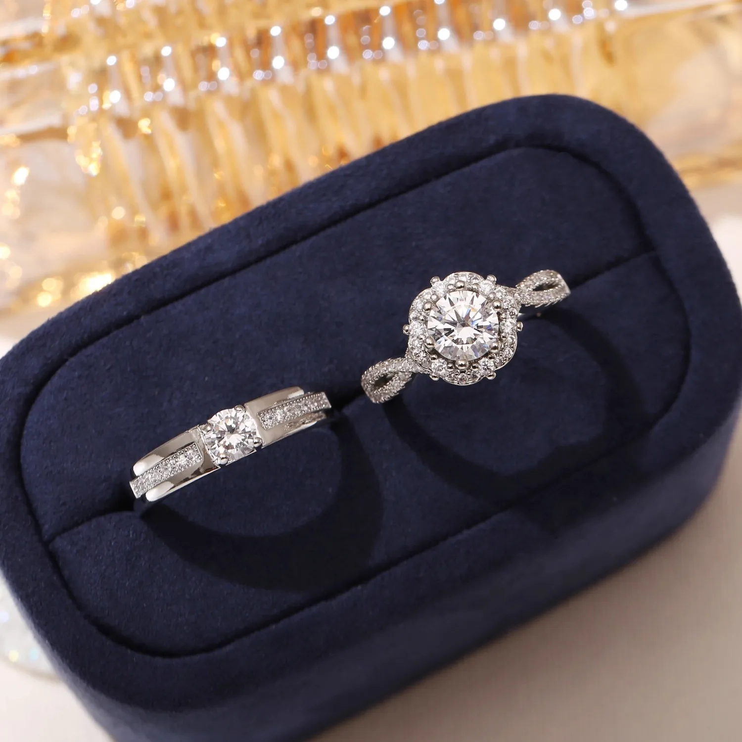 

S925 Sterling Silver GRA Certified Jewelry 6 Prong Moissanite Ring Classic Solitaire Engagement Ring For Women HMGSC