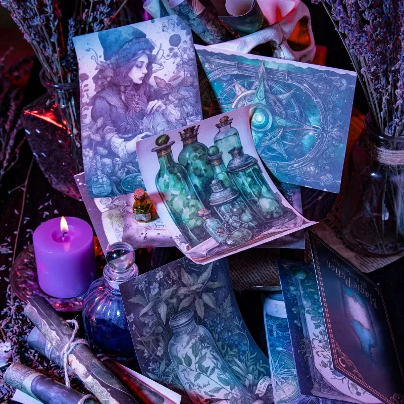 30Sheets Material paper My potion DIY Dark Diary Base Handbook School Supplies Green Potion Scrapbook cut 175*117mm