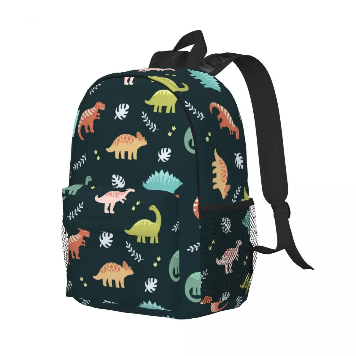 Dinossauros E Folhas Mochila para Mulheres Homens Resistente À Água College School Bag Impressão Bookbag