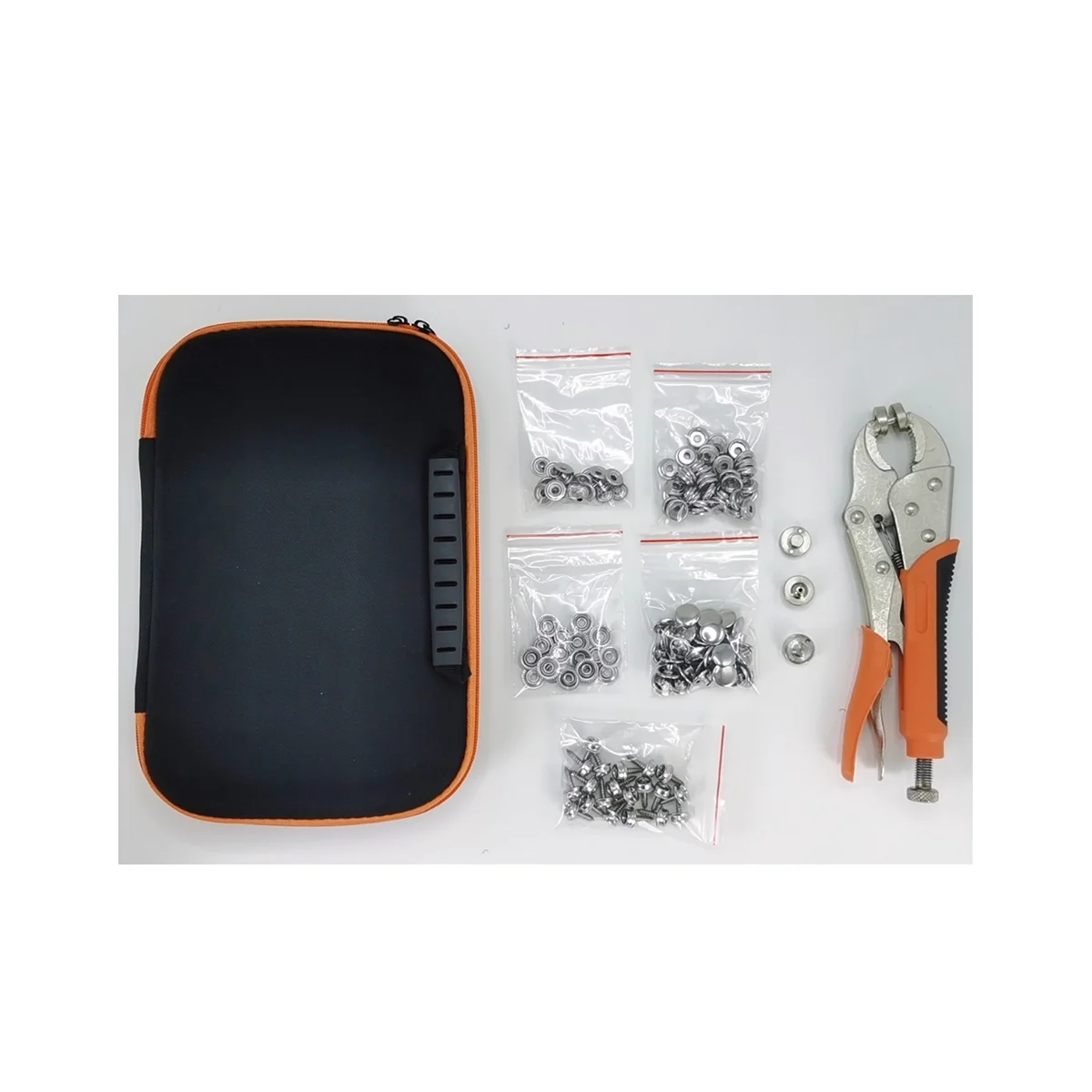 Heavy Duty Snap Fastener Tool,Snap Setter Tool Kit with 20 Sets, for Boat Cover, Snap Button with Portable Bag Silver