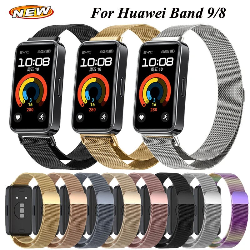 

Mlianese Loop Strap For Huawei Band 9/8 Smartwatch Magnetic Bracelet Correa For Huawei Band 8 9 Metal Stainless Steel Wristband