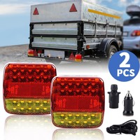 2pcs Wireless Magnetic LED Truck Tail Light Trailer Rear Light Signal Warning Brake Light for Caravans Campers Lorry RV