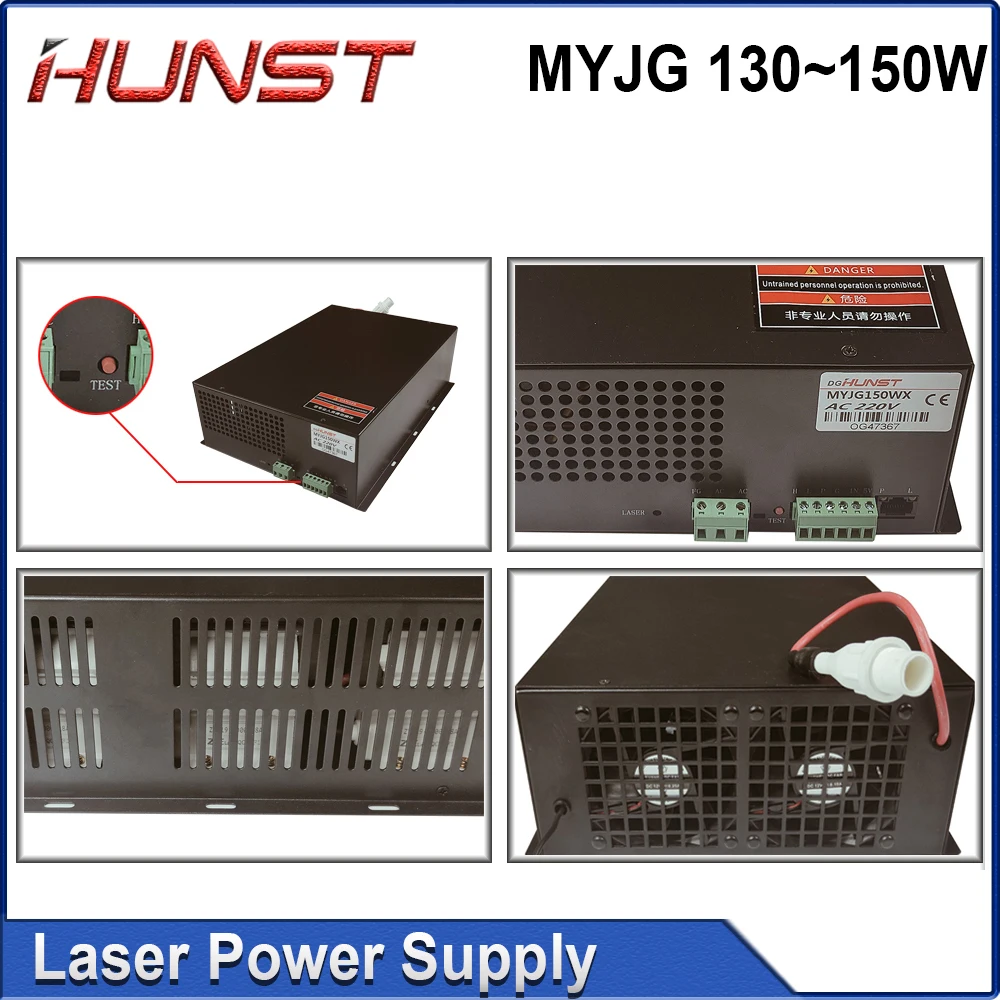 Imagem -06 - Hunst Myjg 130150w Fonte de Alimentação a Laser Co2 130w 150 Gerador a Laser para Máquina de Corte de Gravação Co2 Tubo de Vidro