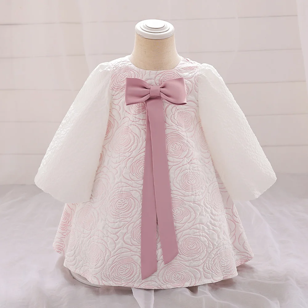 

Baby Christmas Dress For Girls Toddler Kids Long Sleeve Lace 1st Birthday Clothes Infant Princess Wedding Party Gown Vestidos