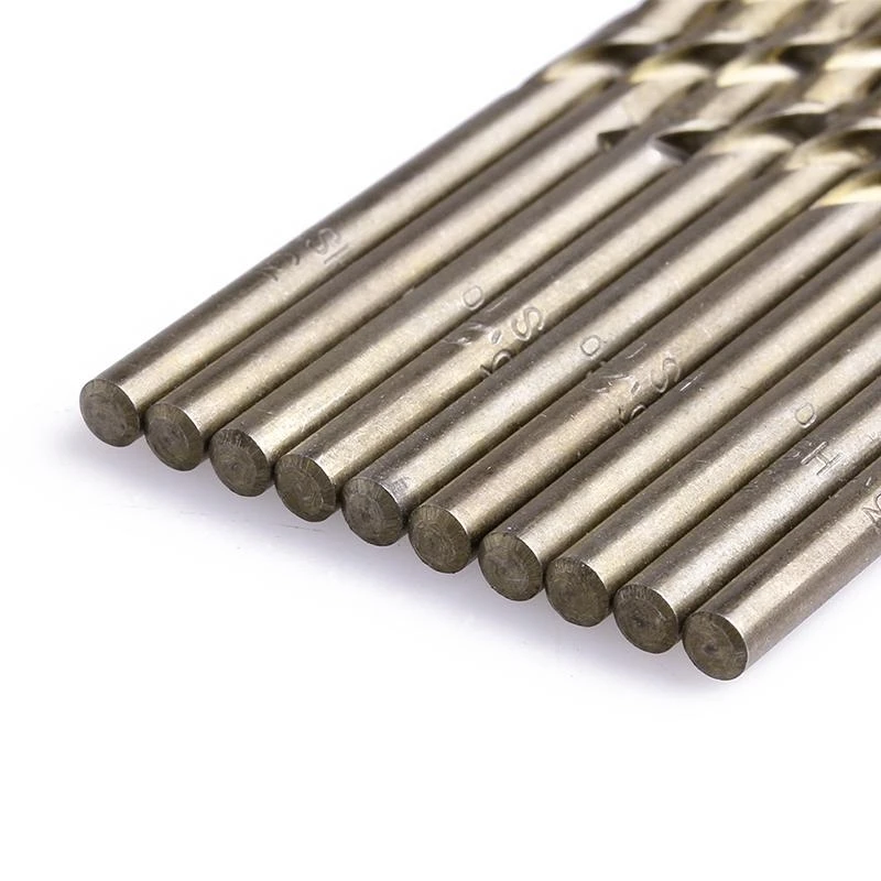 A2UD مغلف 10x HSS بتات جولة جولة شانك الحفر الحفر المعدنية 10pcs