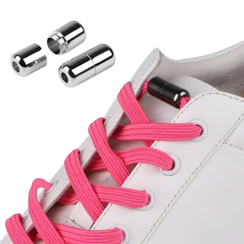 Metal Capsule Shoelaces Semicircle Buckles No Tie Buckle Connector for Shoes Sneakers Shoelace Kids Adult Quick Tie Shoe Laces