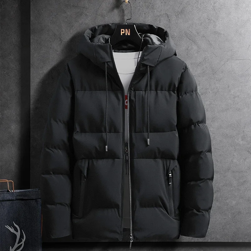 

Winter Warm Men Cotton Jacket with Hood Thickened Windproof Male Outwear Outdoor High Quality Hooded Parkas for Men Comfortable