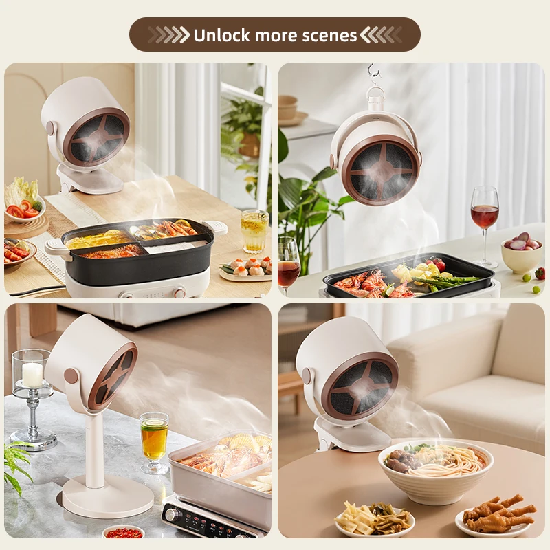 Electric Desktop Range Hood USB Adjustable Angle Portable Mini High Suction Power Exhaust Fan for BBQ Hot Pot Kitchen Appliance
