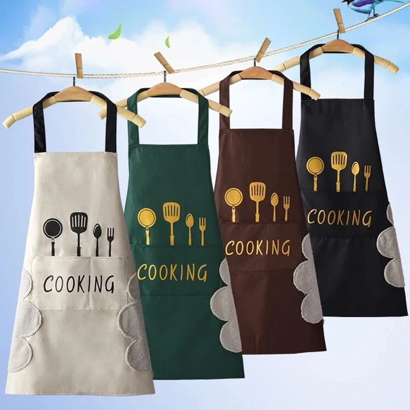 

New Waterproof Oilproof Apron Kitchen Household Cooking Baking Apron for Men Women Lightweight and Durable