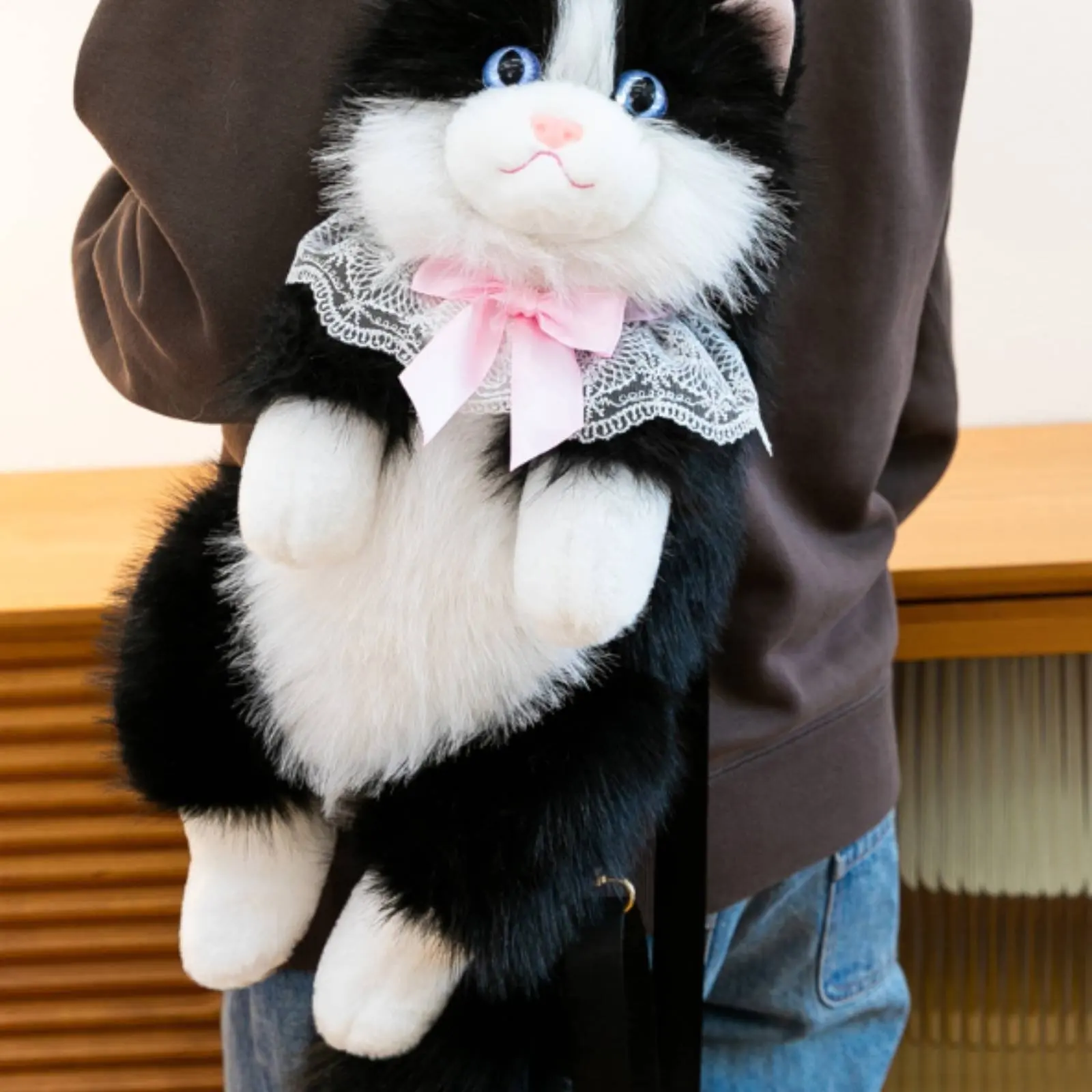 

Плюшевый рюкзак-кошка Рэгдолл с функцией звука мяуканья, реалистичная плюшевая сумка-кошка, милый подарок, регулируемые ремни для вечеринок