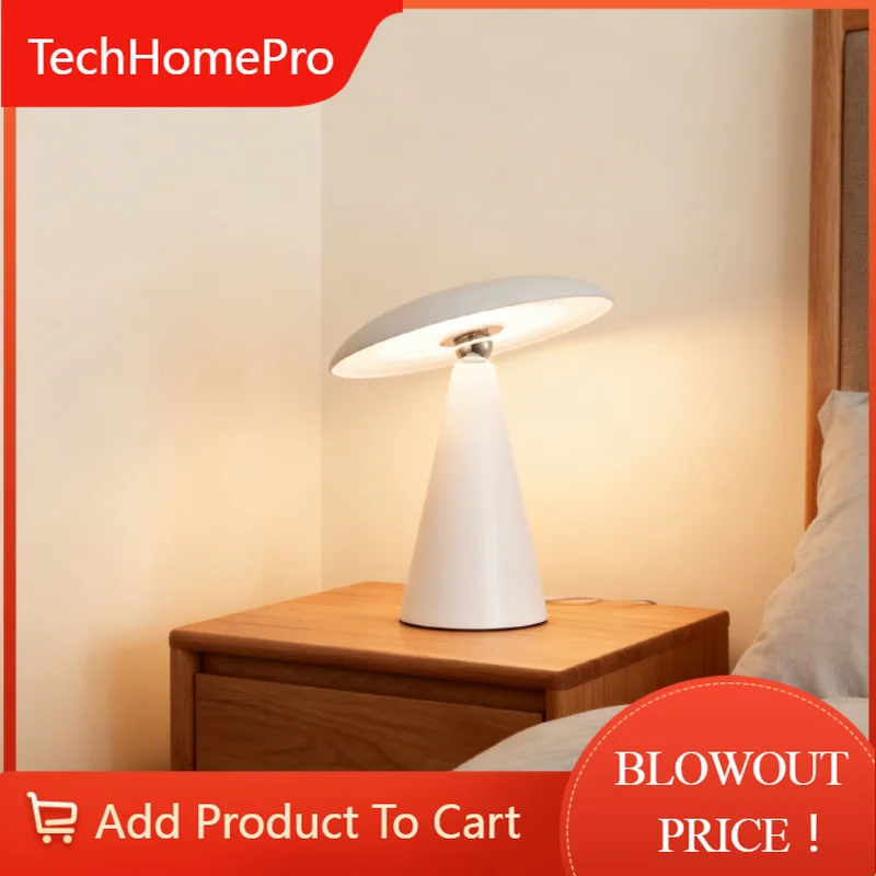 TechHP Aluminum Iron Rotatable Rechargeable LED Decoration Table Lamp Desk Light For Living Room