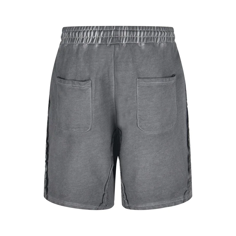 Thug Club 2026 New Summer Streetwear Hip-Hop Style Patchwork Washed Distressed Star Moon Silver-Tone Loose-Fit Shorts - Image 4