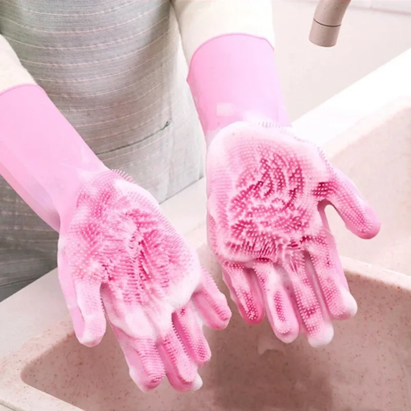 Multi‑Purpose Dish Washing Gloves Non‑Slip Waterproof Heat‑Resistant Reusable Clean Glove Kitchen Pet Grooming Car Clean Work