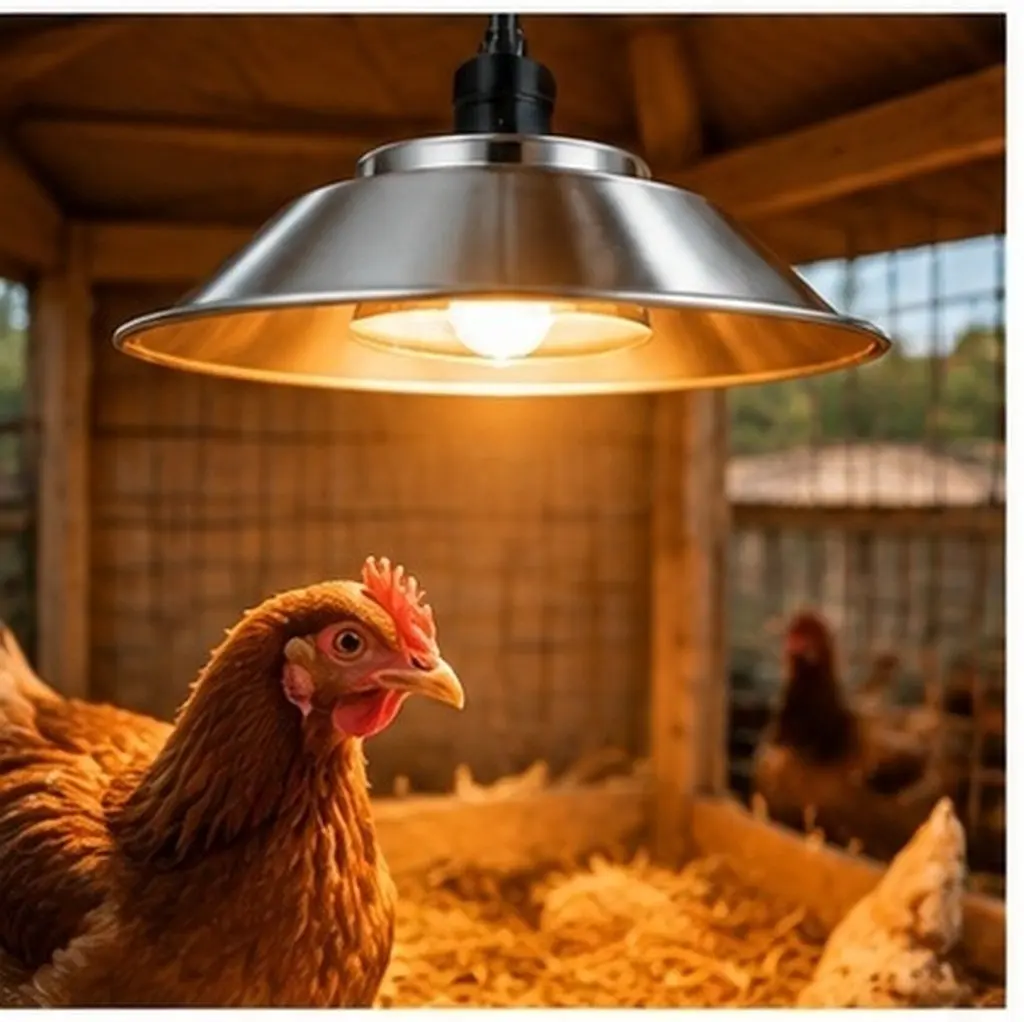 2Pcs Animal Habitat Heating Lamp Shade Sturdy Weather Resistant Lamp Guard for Chicken Coop Poultry Warmer Outdoor Use Eye Safe