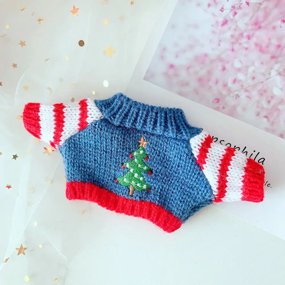 20CM Doll Clothes Knitted Sweater Plush Toys Tops Christmas Tree Snowflake Elk Christmas Decoration For Idol Dolls Accessories