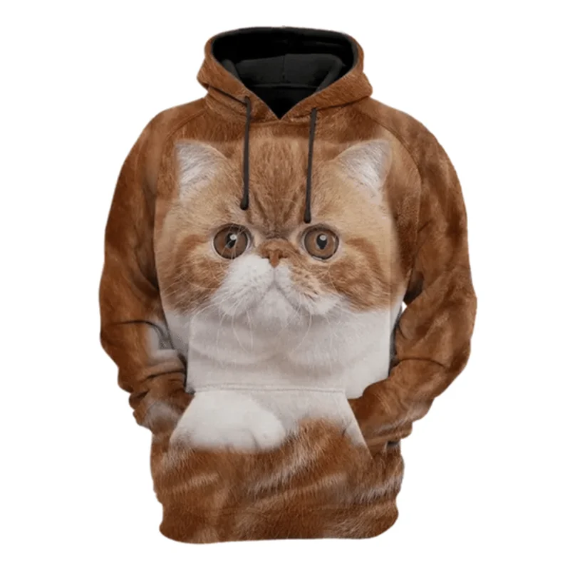 Cute Cats 3d Print Hoodies Men Women Fashon Animal Cat Women's Hoodies Hooded Sweatshir 2024 Street Hip Hop Oversized Pullovers