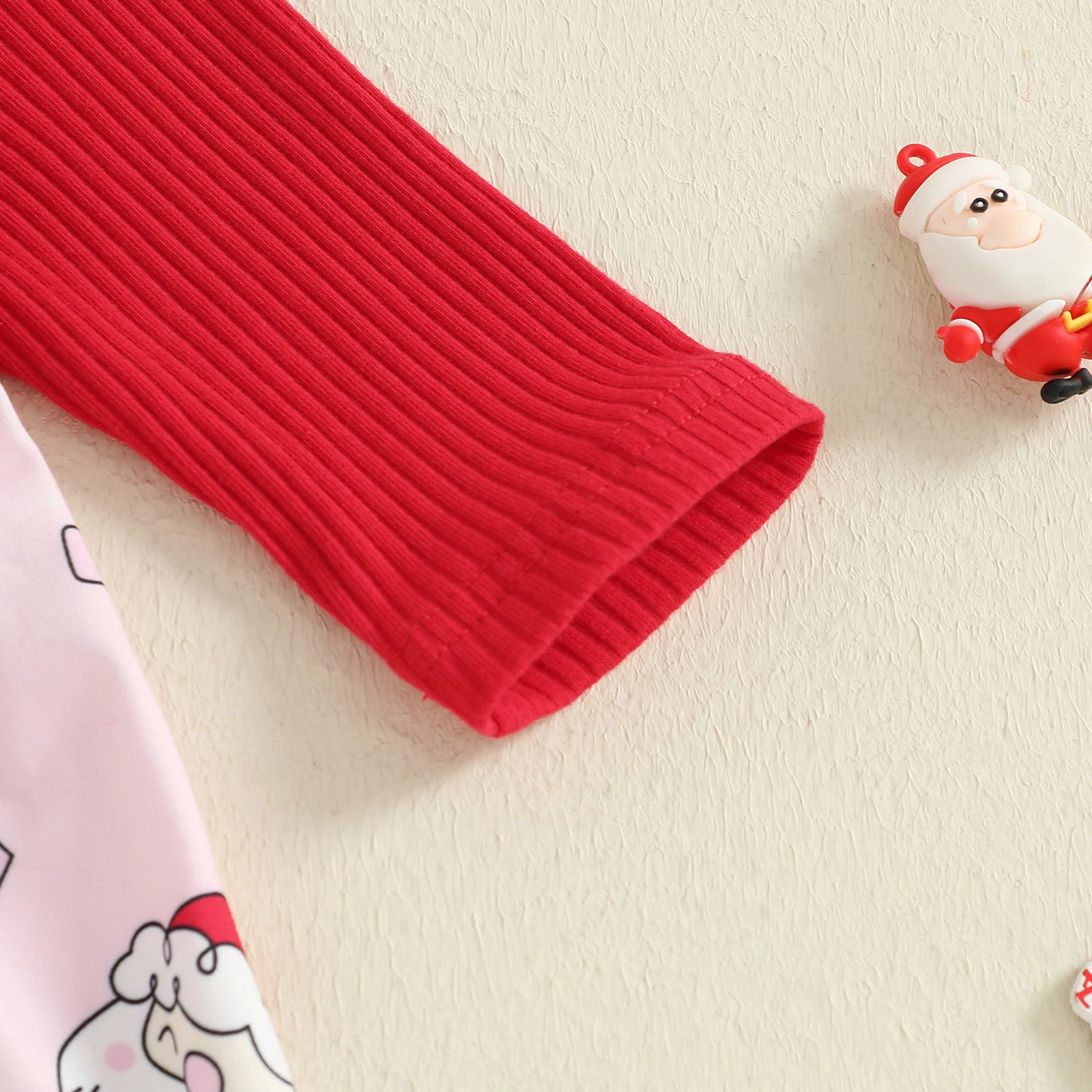 الرضع طفل رضيع فتاة 2PCS عيد الميلاد السروال القصير ملابس طويلة الأكمام جولة الرقبة سانتا طباعة بذلة مع مجموعة عقال