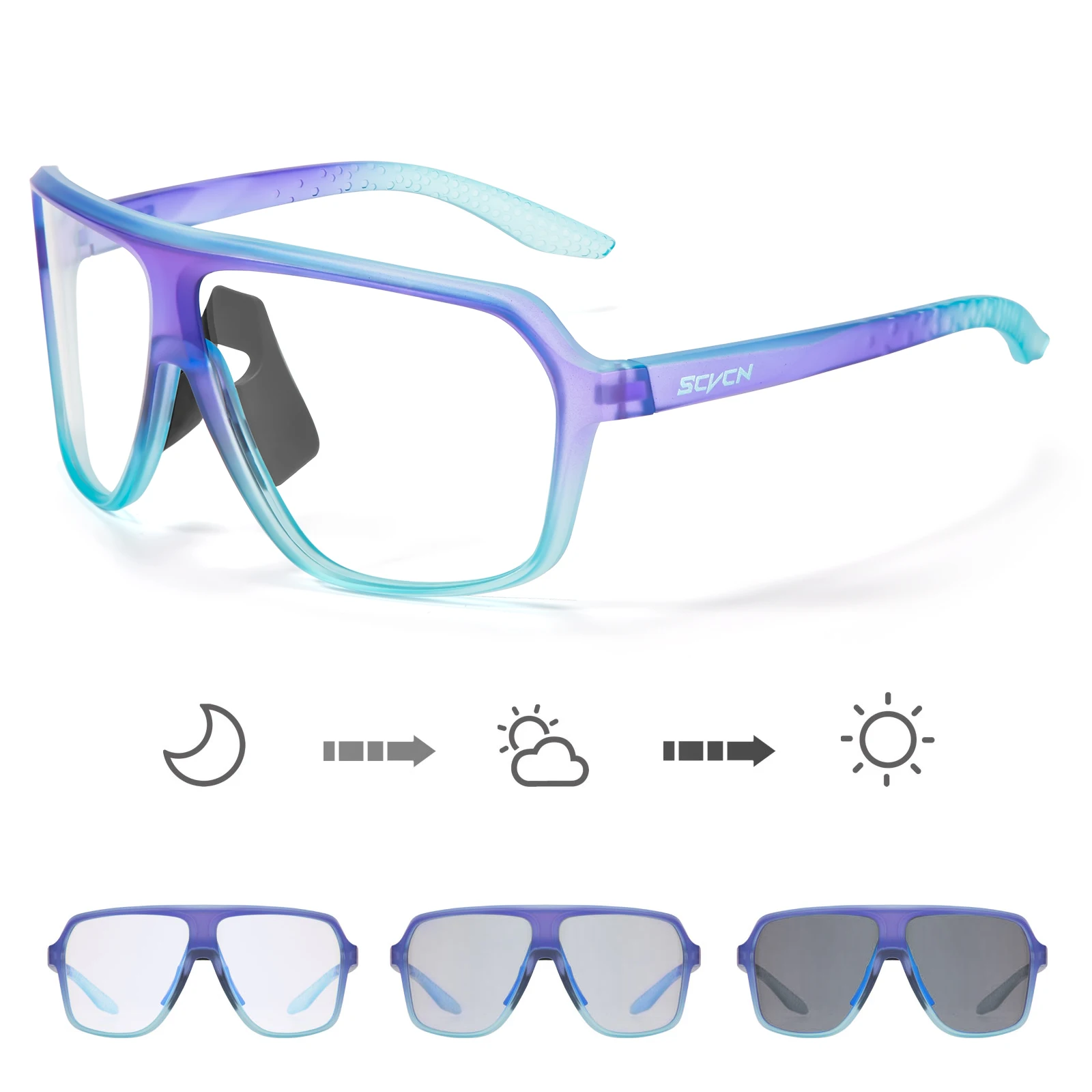 SCVCN Radfahren Fahren Brillen Photochrome UV400 Schutz Sport Brille Männer Frauen Wandern Reiten Winddicht Polarisierte Gläser