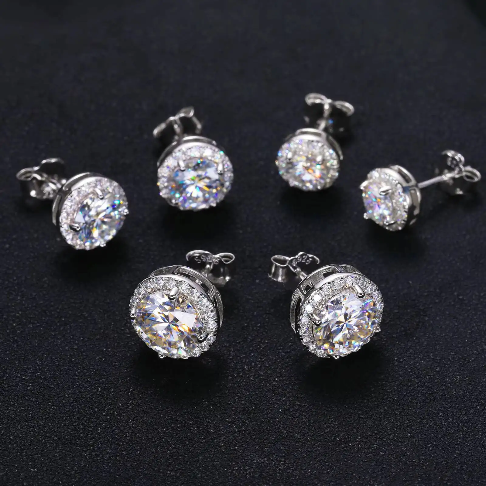 

Pass Diamond Tester Moissanite Stud 925 Sterling Silver Fine Jewelry Earrings Valentines Day Gift Earrings Women