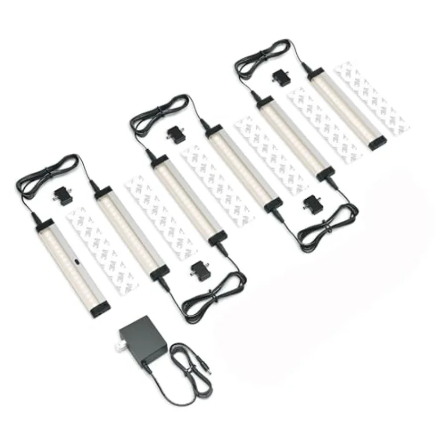

Hand Wave Activated Under Cabinet LED Lighting Kit Dimmable 7 in - Touchless Dimming Control Black Under Counter Lights for Kit
