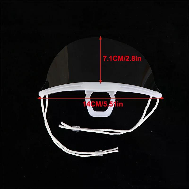 10/20/30Pcs Reusable Transparent Anti-fog Mask Cover Plastic Open Face Guard Restaurant School Plastic Anti-saliva Mouth Shield