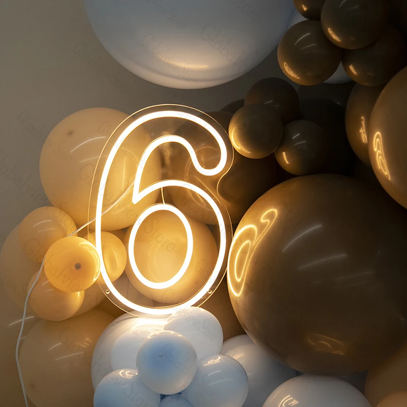 Led Neon Number Signs First Birthday Party Decorations Oh Baby Sign 18Th Birthday Anniversaries Baby Shower Decor