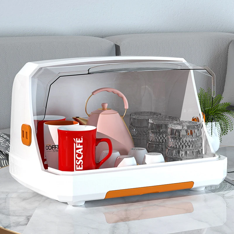 

Органайзер для чайных чашек в кухонный шкаф с крышкой, пластиковая многофункциональная полка для хранения, инструмент для уборки дома