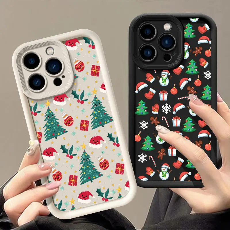 Merry Christmas New Year Gifts Phone Case for iPhone 16 Cases iPhone 15 14 13 12 Mini 11 Pro Max 16 Plus 15Pro Shockproof Cover