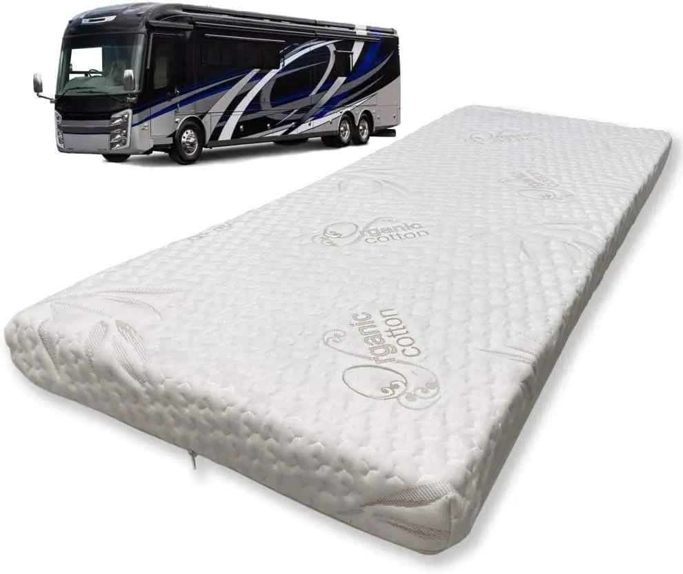 Foamma 7” X 28” X 80” Camper/Rv Travel Memory Foam Bunk Mattress With Cover, Made In Usa, Comfortable, Travel Trailer,