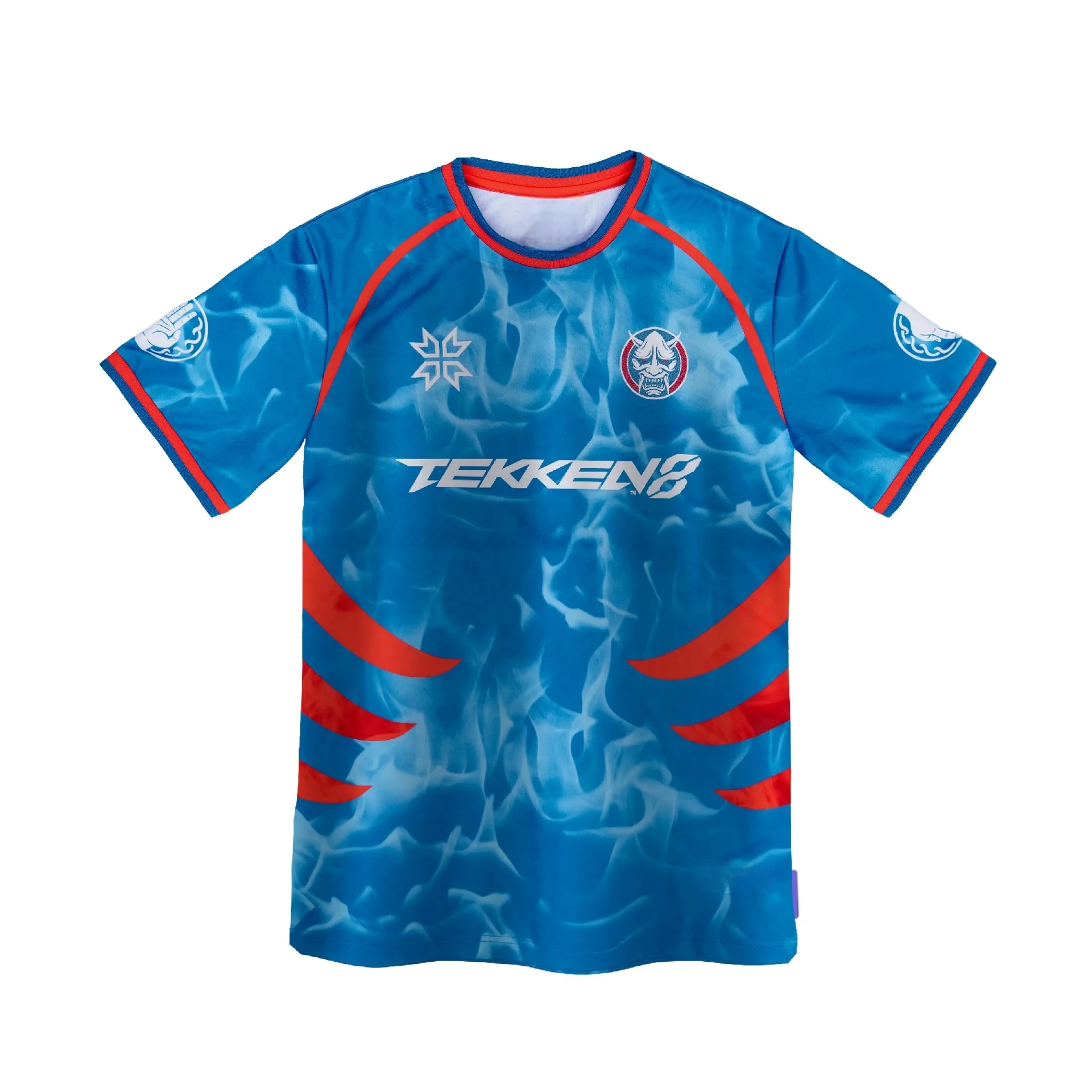 

2026 Summer Iron Fist 8 Blue Fire Ghost Face 3D Printed Oversized T-shirt, Fighting Game Esports Casual Short Sleeve