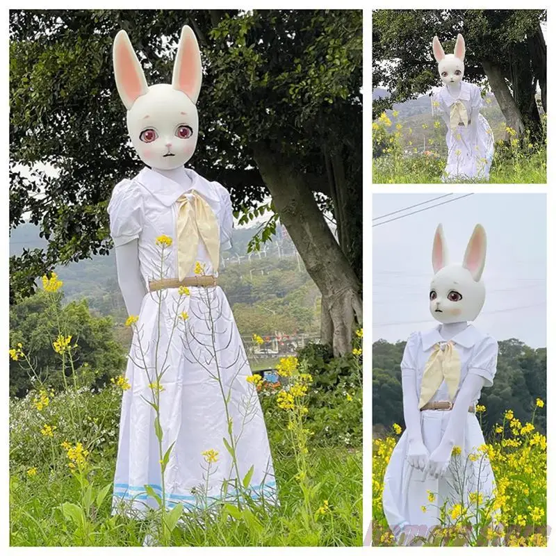 Anime Beastars Haru Cosplay Costume Lolita Dress JK Uniform Haru Wig Ears White Rabbit Halloween Costume For Women