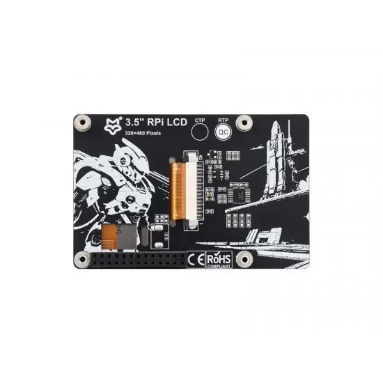Luckfox 3.5″ RPi LCD RTP, 3.5inch Resistive Touch Display for Raspberry Pi, IPS Panel, 320×480 Resolution, 5-point Touch