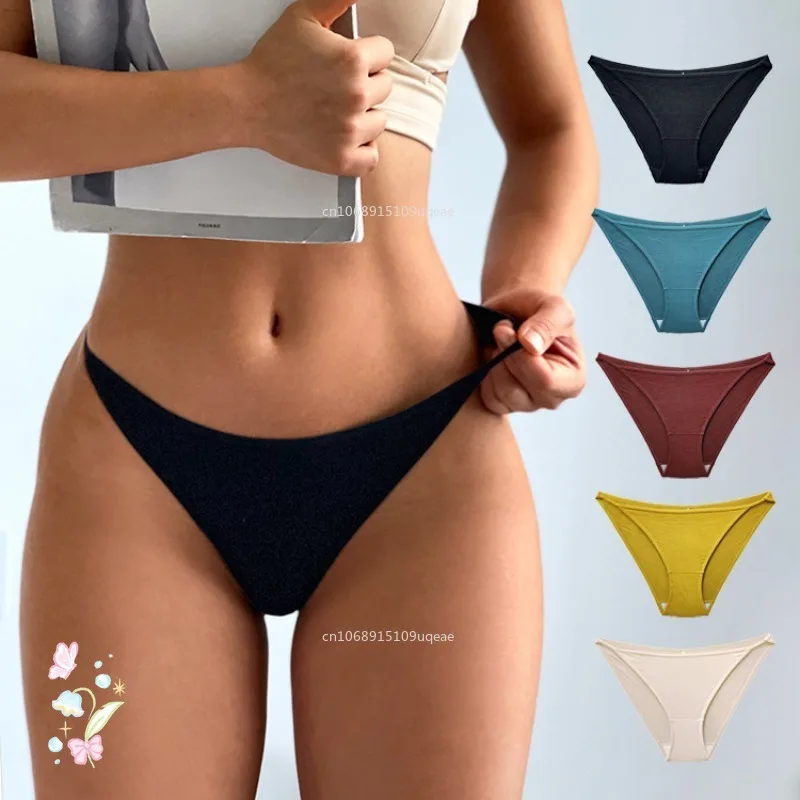 New Cotton Women Panties Sexy Briefs Thong Low Waist T-back Bikini Underwear Seamless Femlae Lingerie Lenceria Femenina