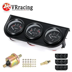 52MM 3 In 1 Oil Temperature Gauge + water temp gauge + Oil Pressure Gauge Kit or Volt meter Triple Mete VR-TAG01/02/03
