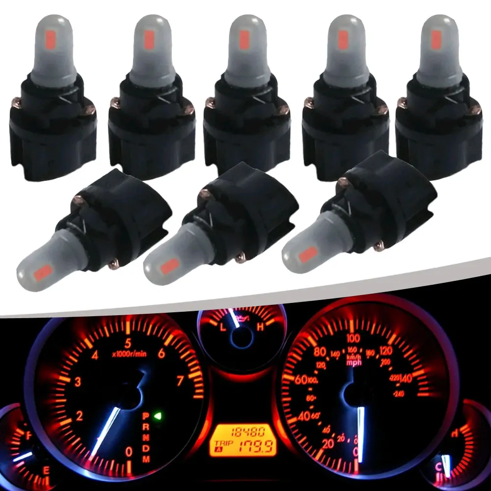 10Pcs T5 T6.5 W1.2W Car LED Bulb Canbus Dashboard Instrument Lighting12V 3000K 6000K White red Red Ice Blue Auto Panel Lights