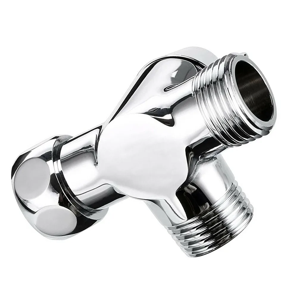 Shower Diverter Valve Bathroom Thread Valve T Adapter Brass Electroplating Faucet Diverter Outlet Sink Shower Hose