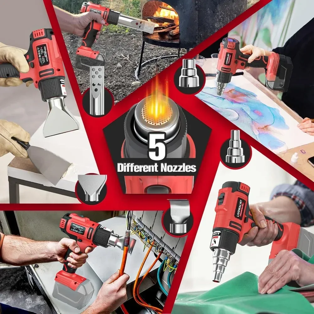 # Hot Cordless Heat Gun For Milwaukee M18 Battery,Variable Temperature Control Hot Air Gun With LCD Digital Display For Shrink T